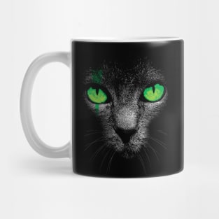 Black Cat with Green Eyes Mug